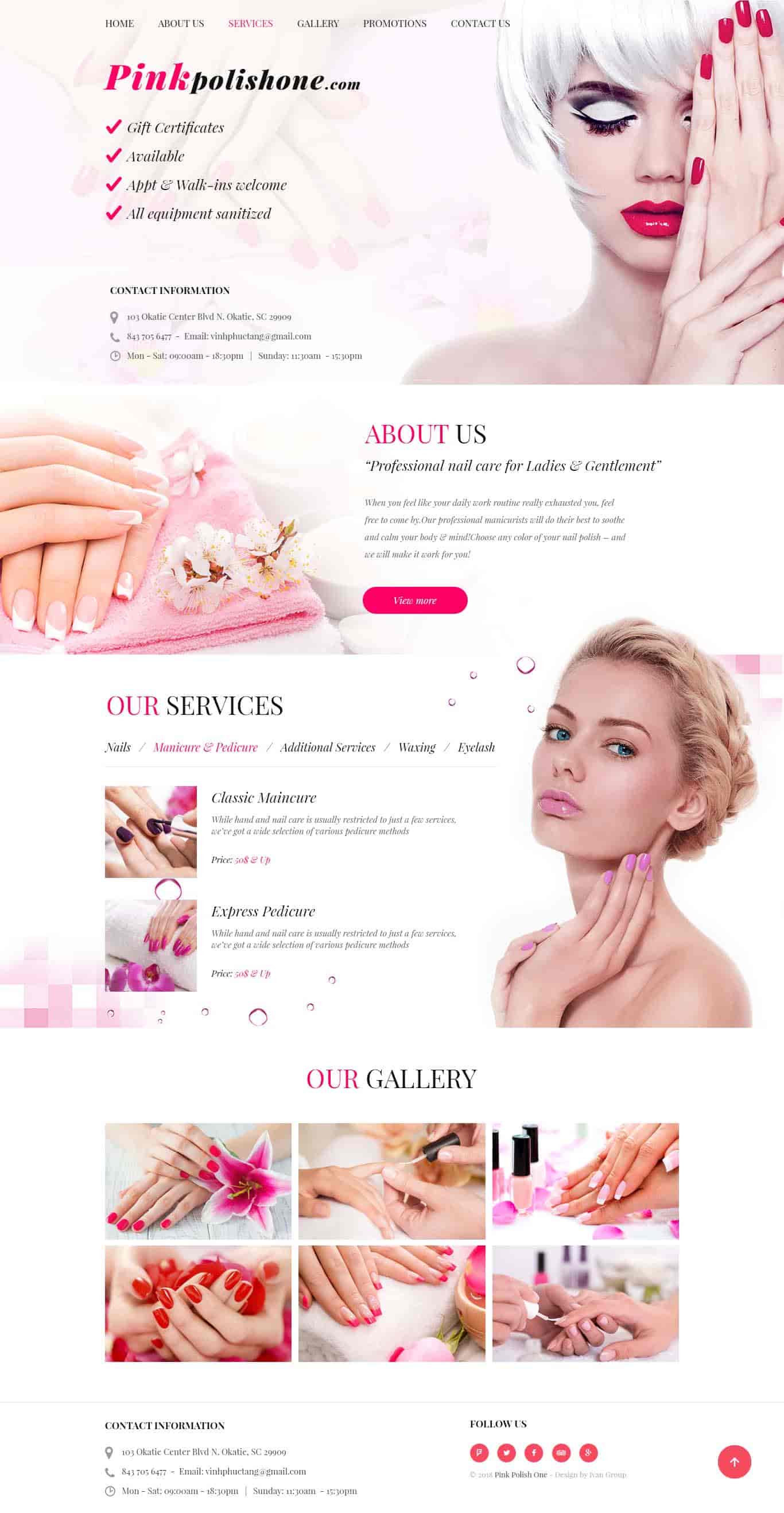 Dự án thiết kế website dịch vụ làm Nails