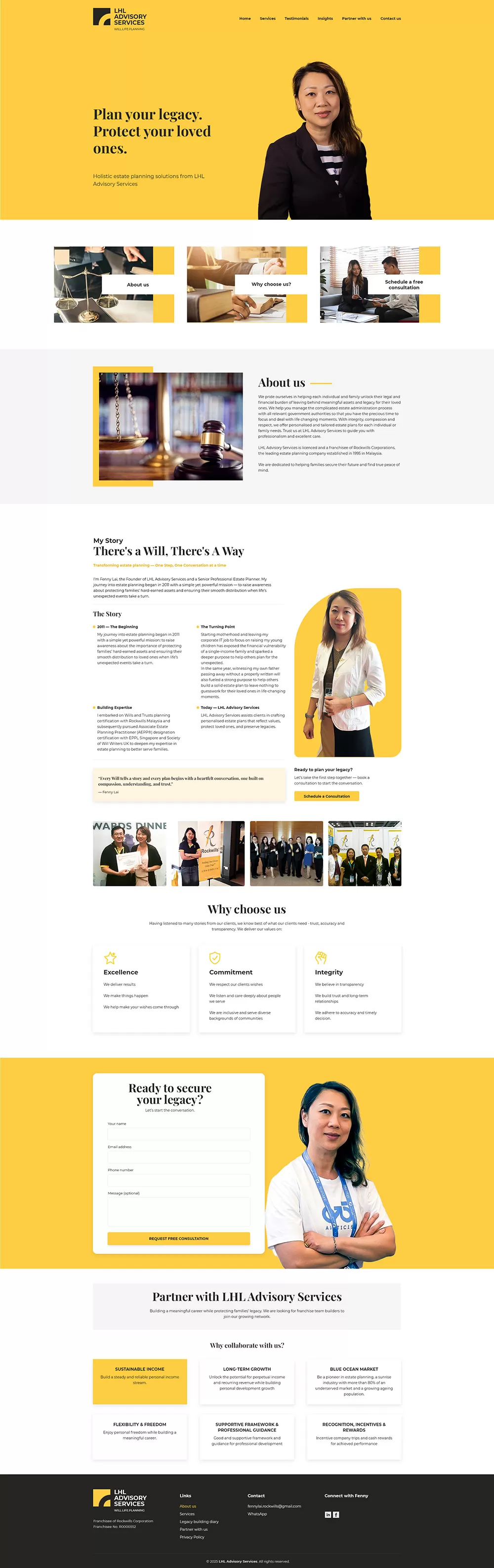 Dự án thiết kế website dịch vụ tư vấn LHL Advisory Services Team IVG Web thực hiện