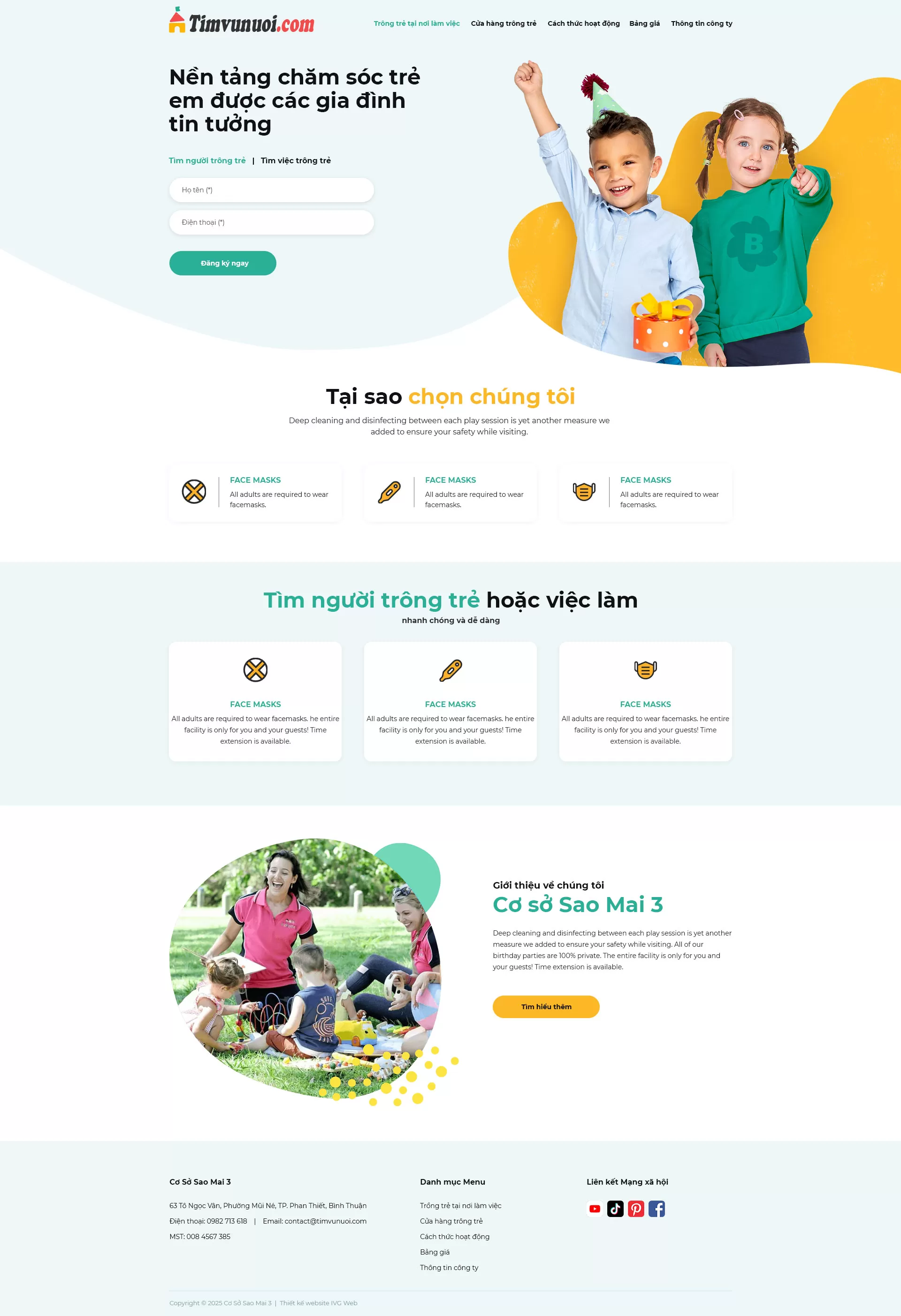 Dự án thiết kế website Tìm Vú Nuôi